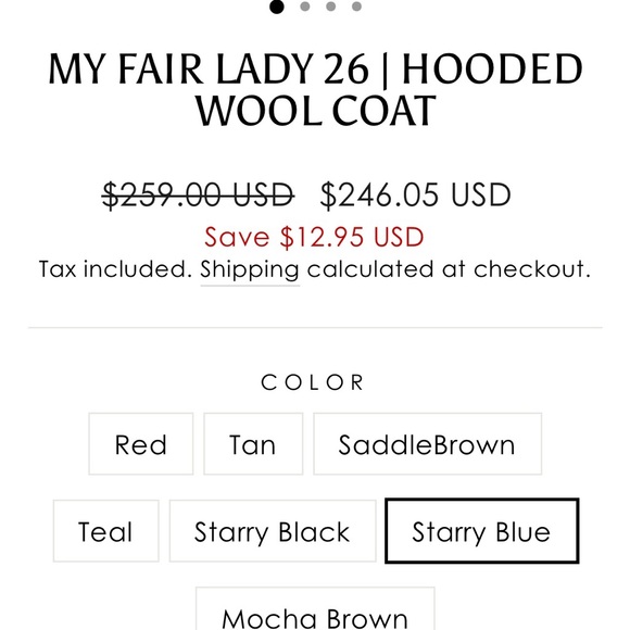 Linennaive My Fair Lady 26 Hooded Wool Coat size medium in Starry Blue NWT - Picture 7 of 8